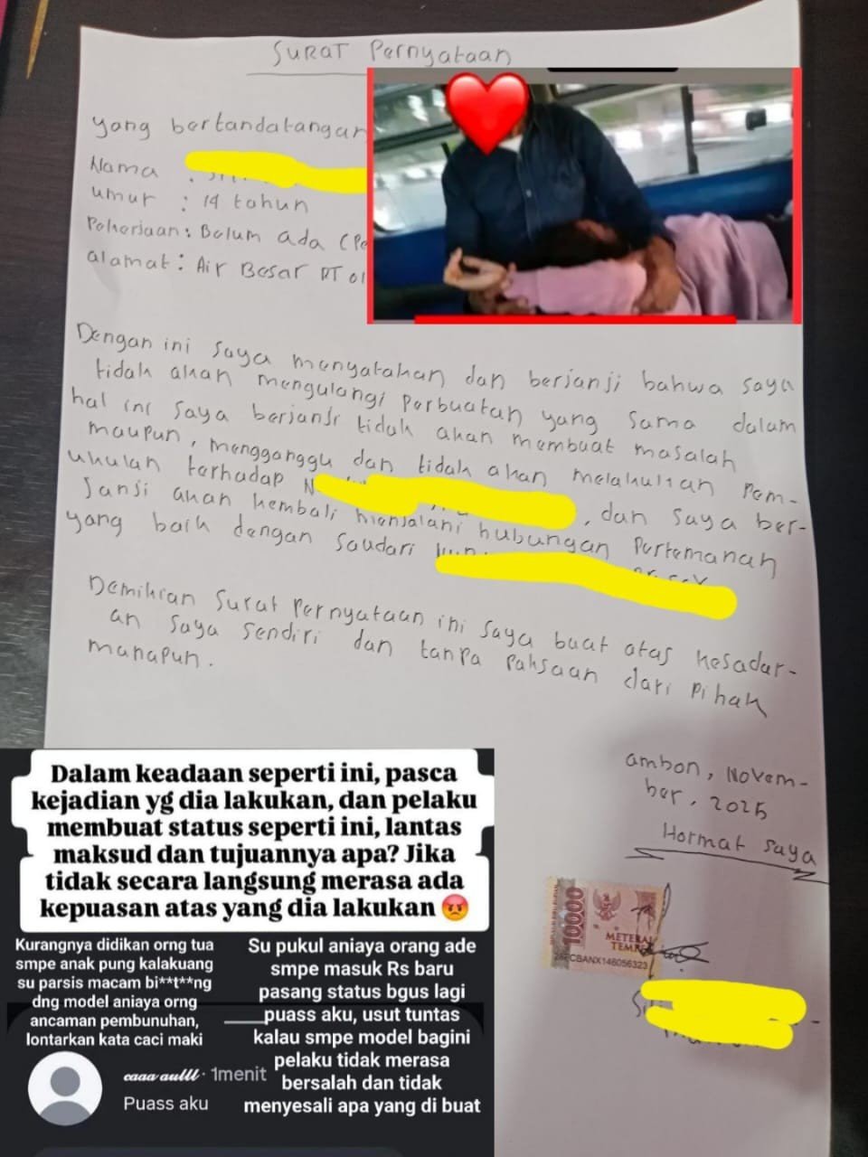Pembullyan Hingga Pengancaman oleh Pelajar Ambon, Korban Masuk RS, Status “PUAS AKU”