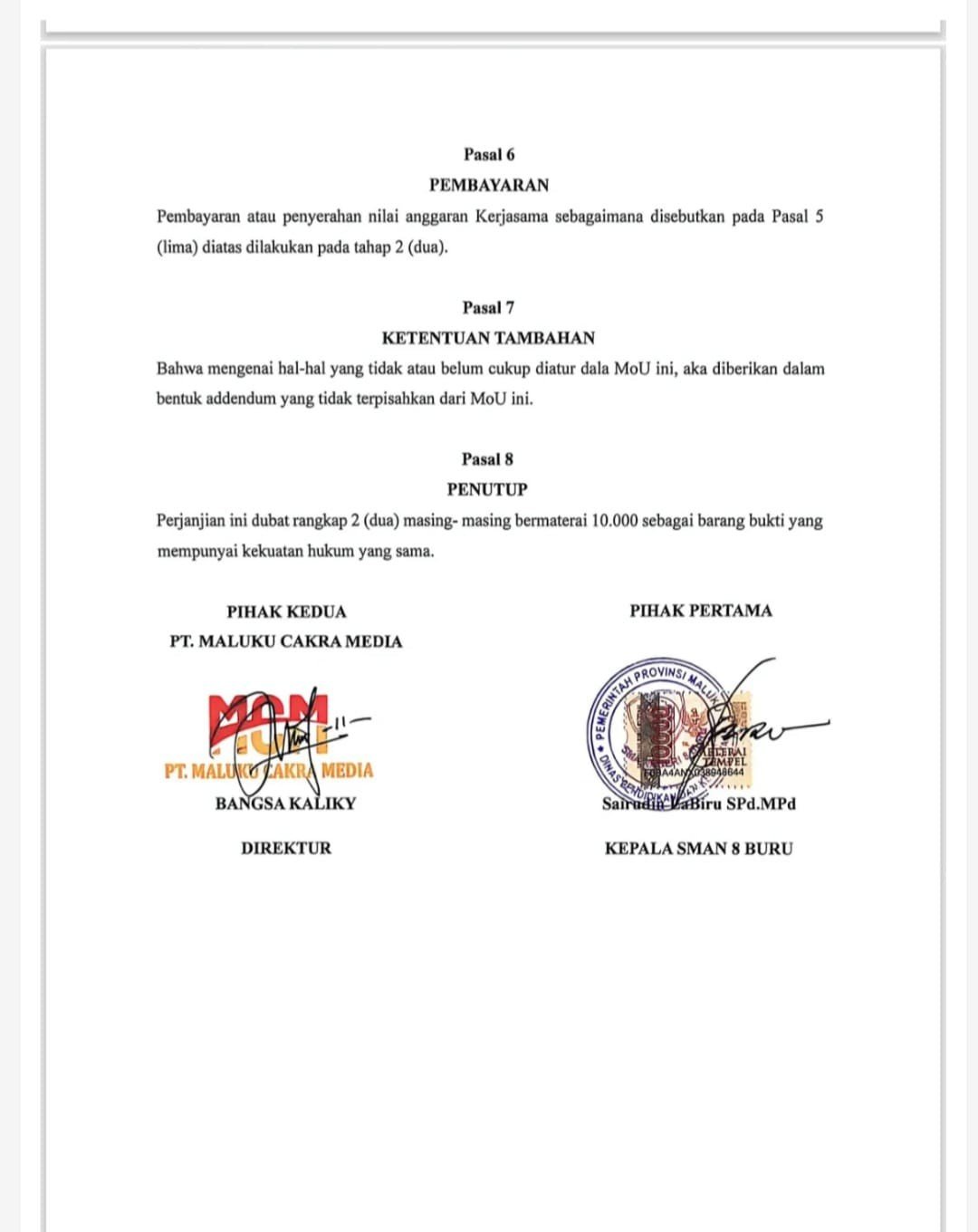 Dugaan Penggelapan Dana Kerjasama Kembali Mencoreng Praktik Kemitraan Media dengan Institusi Pendidikan di Kabupaten Buru