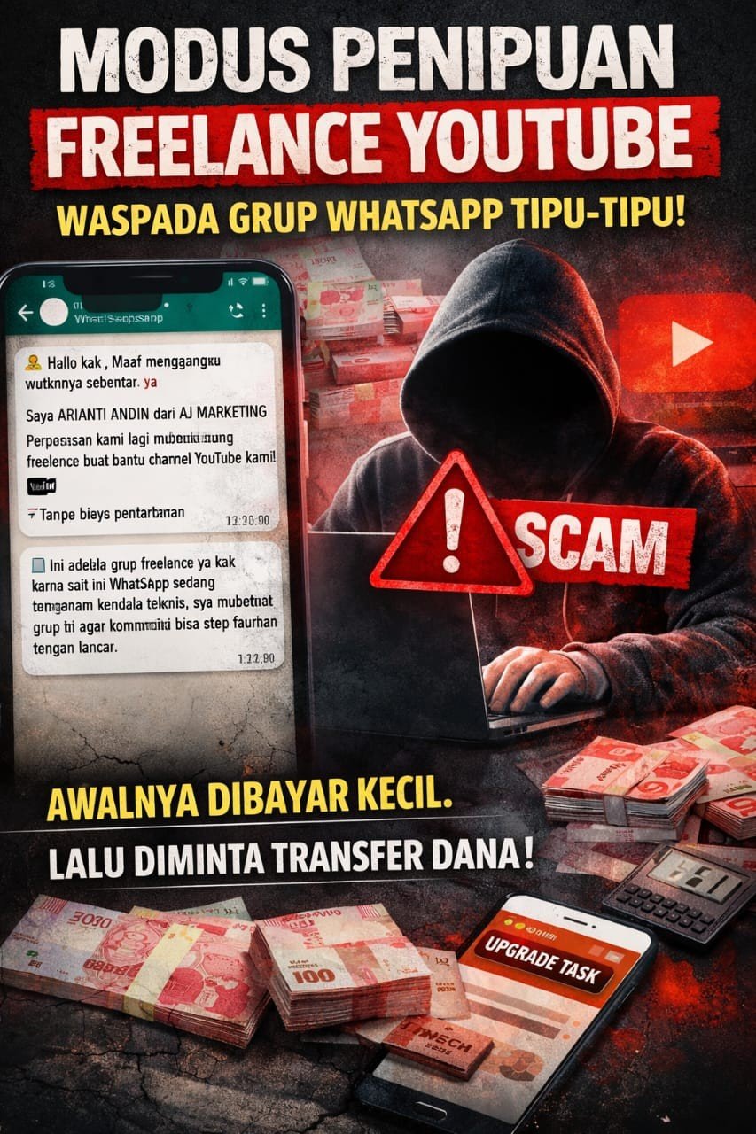 Modus Penipuan Berkedok Freelance YouTube Marak, Warga Diundang Grup WhatsApp Tanpa Izin
