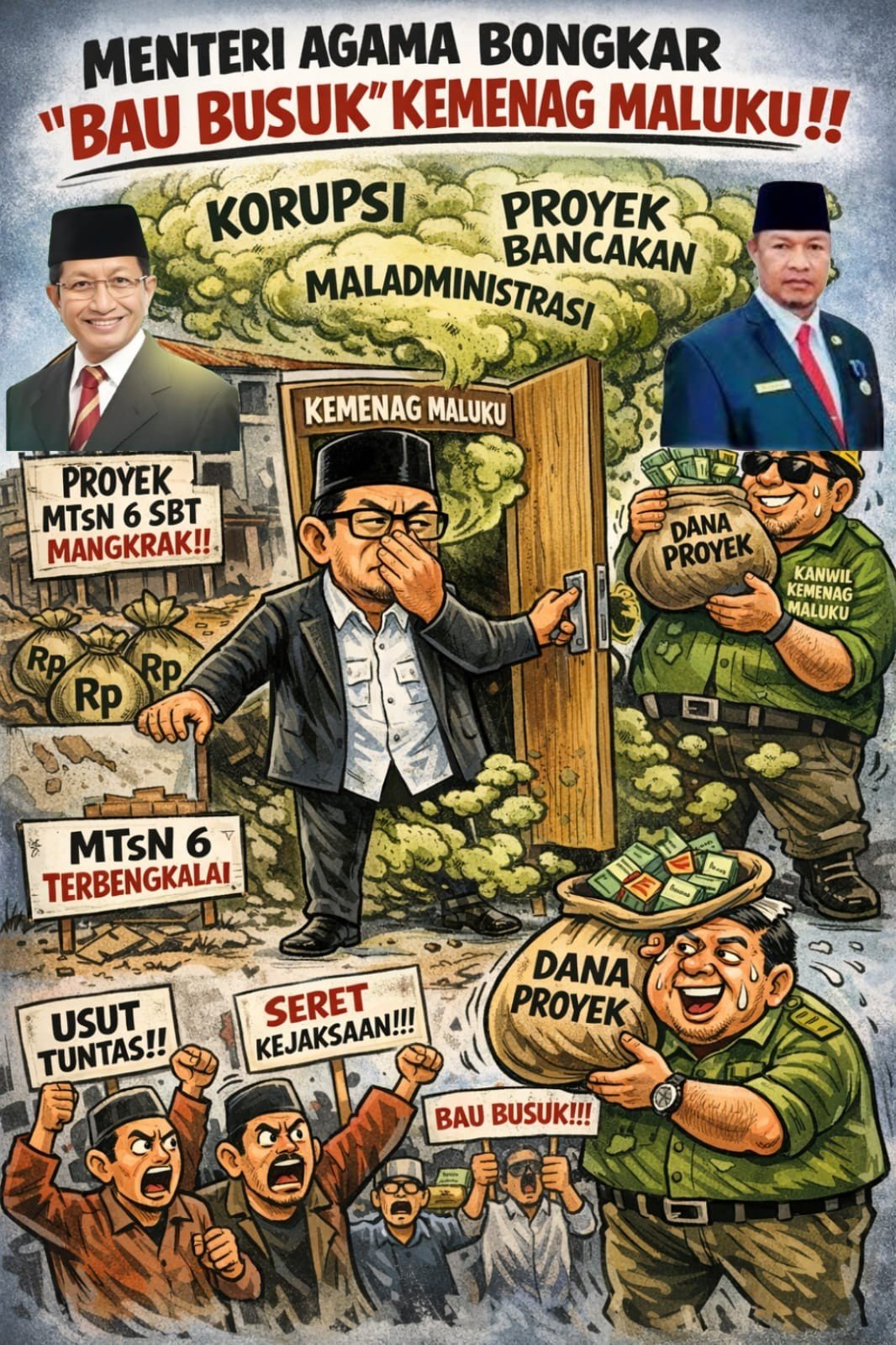 Kemenag Dianggap “Suci tapi Bau Busuk”, Aktivis Tantang Menteri Agama Bongkar Borok Proyek MTsN 6 SBT