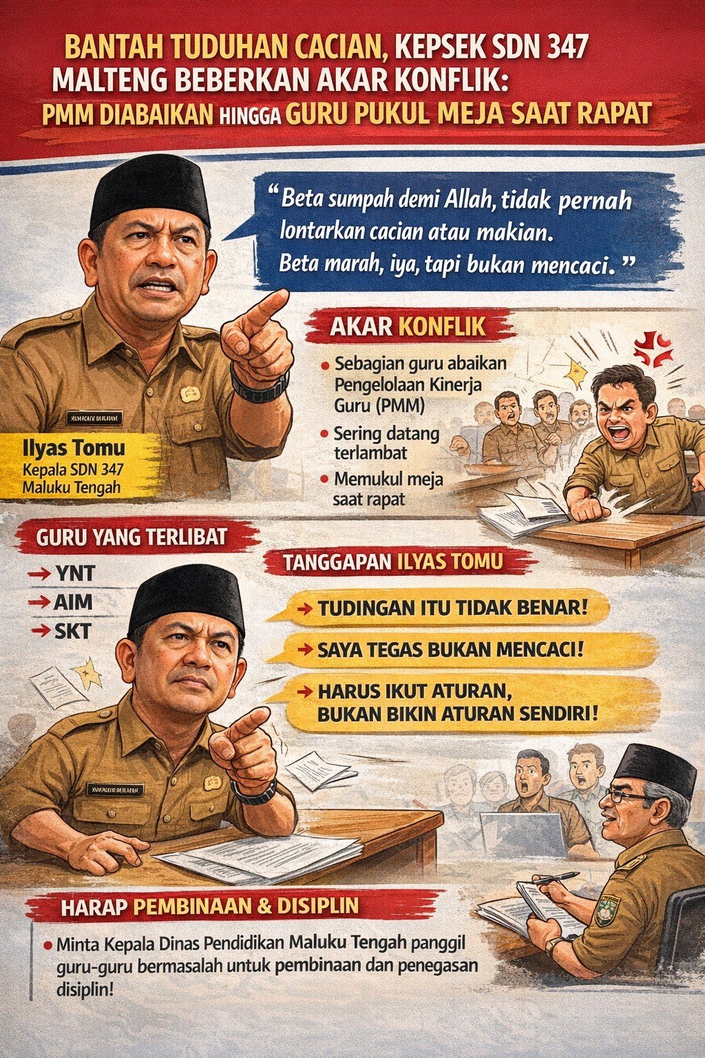 Kepsek SDN 347 Malteng Tegaskan Disiplin ASN, Bantah Tuduhan Cacian ke Guru