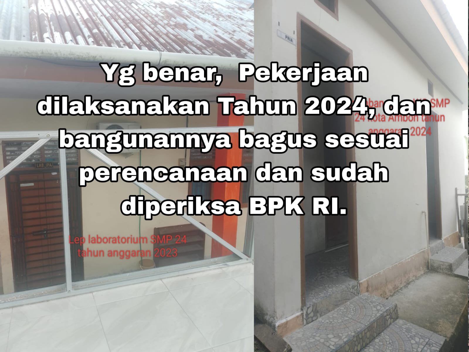 Ruang Laboratorium Berubah Jadi WC Sekolah, Proyek Fiktif Dinas Pendidkan Kota