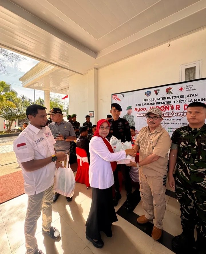 PMI Buton Selatan Sukses Galang Donor Darah di Bhakti Sosial Terpadu