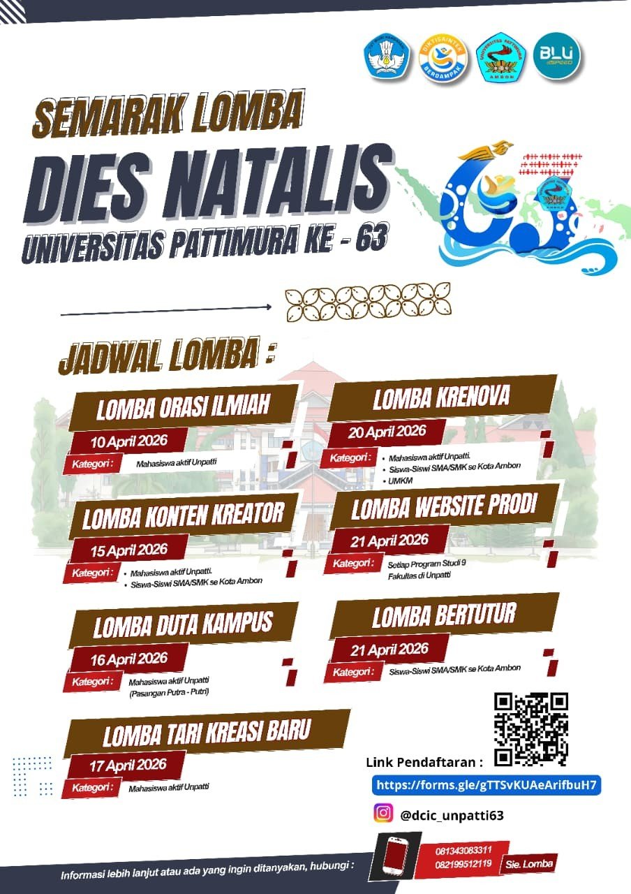 Semarak Dies Natalis ke-63 Universitas Pattimura, Beragam Lomba Siap Ramaikan April 2026