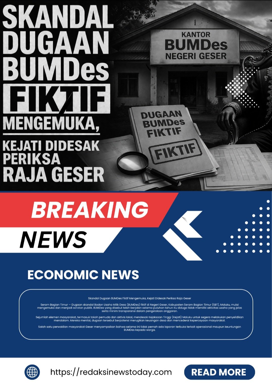 Skandal Dugaan BUMDes Fiktif Mengemuka, Kejati Didesak Periksa Raja Geser