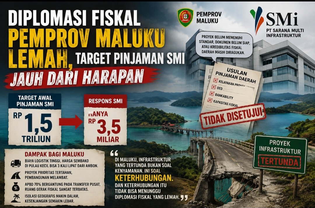 Diplomasi Fiskal Pemprov Maluku Lemah, Target Pinjaman SMI Jauh dari Harapan