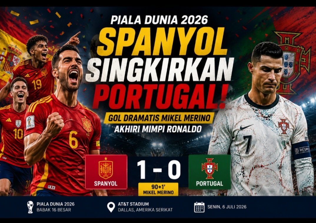 Spanyol Singkirkan Portugal, Gol Dramatis Mikel Merino Akhiri Mimpi Ronaldo di Piala Dunia 2026