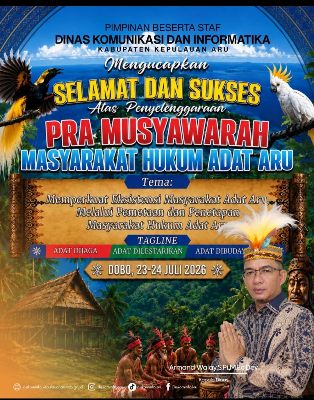 Diskominfo Kepulauan Aru Beri Dukungan Pra Musyawarah Masyarakat Hukum Adat Aru 2026