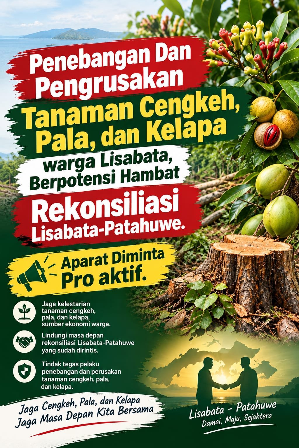 Rekonsiliasi Lisabata–Patahuwe Diuji, Warga Soroti Penebangan Tanaman Produktif